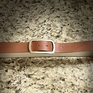 The Limited Brown Leather Belt with Silver Buckle